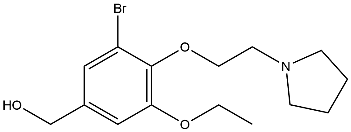 3-Bromo-5-ethoxy-4-[2-(1-pyrrolidinyl)ethoxy]benzenemethanol Structure