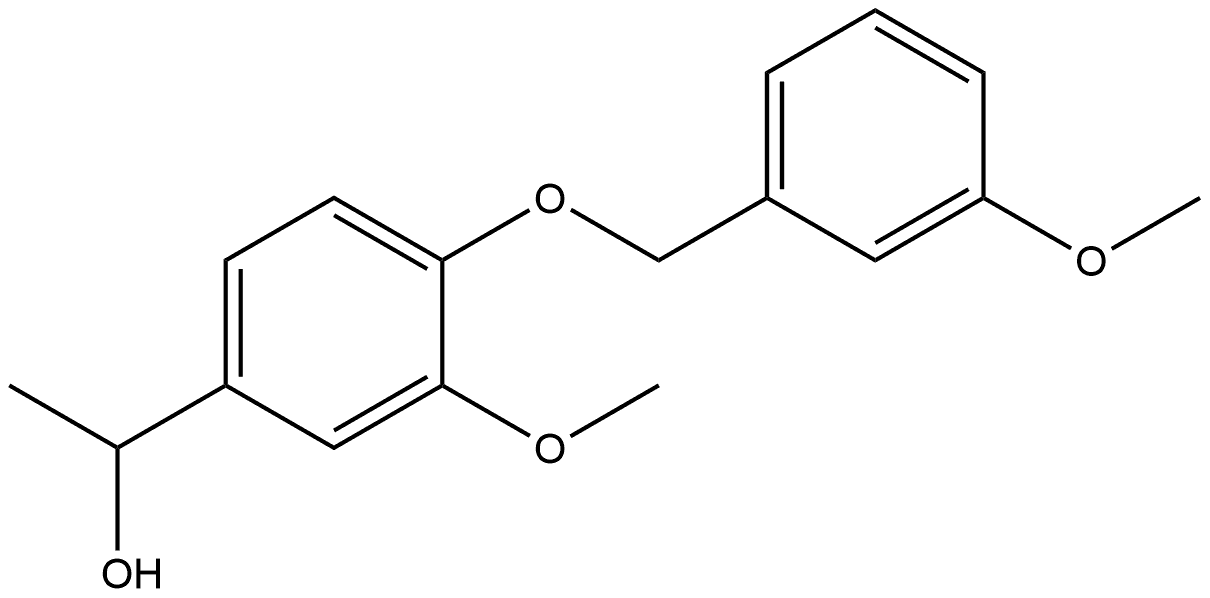 1-{3-methoxy-4-[(3-methoxyphenyl)methoxy]phenyl}ethan-1-ol 구조식 이미지