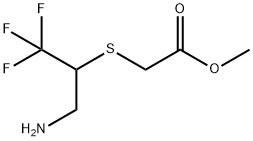 Acetic acid, 2-[[1-(aminomethyl)-2,2,2-trifluoroethyl]thio]-, methyl ester Structure