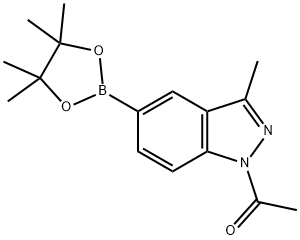 Ethanone, 1-[3-methyl-5-(4,4,5,5-tetramethyl-1,3,2-dioxaborolan-2-yl)-1H-indazol-1-yl]- 구조식 이미지