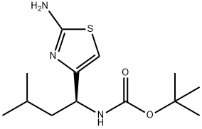 tert-butyl
N-[(1S)-1-(2-amino-1,3-thiazol-4-yl)-3-methylbutyl]
carbamate Structure