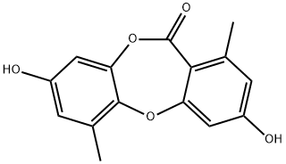 11H-Dibenzo[b,e][1,4]dioxepin-11-one, 3,8-dihydroxy-1,6-dimethyl- Structure