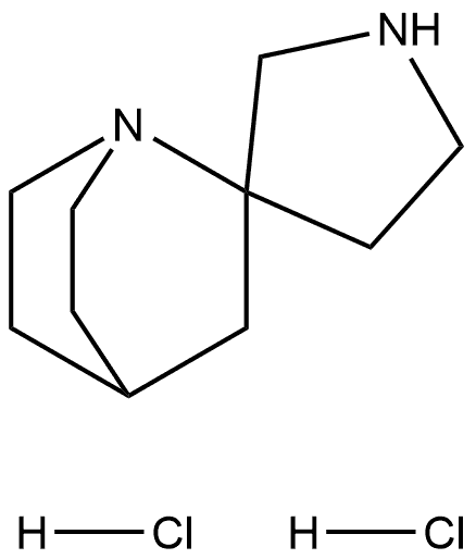 Spiro[1-azabicyclo[2.2.2]octane-2,3′-pyrrolidine], hydrochloride (1:2) Structure