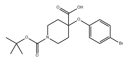 1,4-Piperidinedicarboxylic acid, 4-(4-bromophenoxy)-, 1-(1,1-dimethylethyl) ester Structure