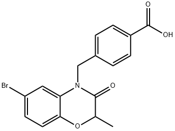 Benzoic acid, 4-[(6-bromo-2,3-dihydro-2-methyl-3-oxo-4H-1,4-benzoxazin-4-yl)methyl]- Structure