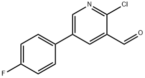 JR-9085, 2-Chloro-5-(4-fluorophenyl)pyridine-3-carbaldehyde, 97% Structure
