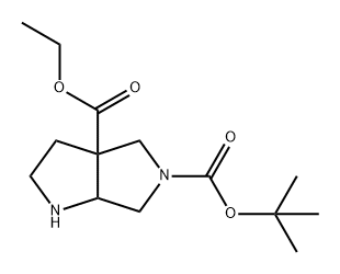 Pyrrolo[3,4-b]pyrrole-3a,5(1H,4H)-dicarboxylic acid, tetrahydro-, 5-(1,1-dimethylethyl) 3a-ethyl ester 구조식 이미지