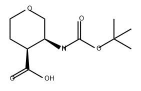 2H-Pyran-4-carboxylic acid, 3-[[(1,1-dimethylethoxy)carbonyl]amino]tetrahydro-, (3S,4S)- Structure