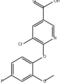 3-Pyridinecarboxylic acid, 5-chloro-6-(4-fluoro-2-methoxyphenoxy)- Structure