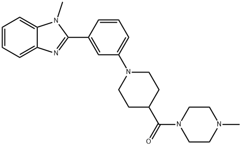 Methanone, [1-[3-(1-methyl-1H-benzimidazol-2-yl)phenyl]-4-piperidinyl](4-methyl-1-piperazinyl)- 구조식 이미지
