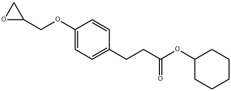 Benzenepropanoic acid, 4-(2-oxiranylmethoxy)-, cyclohexyl ester Structure