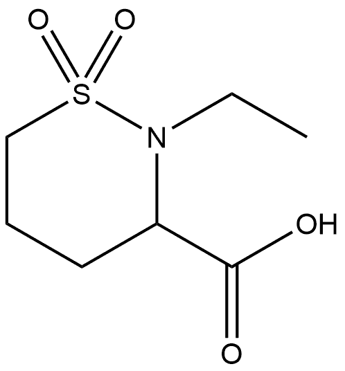 2-ethyl-1,2-thiazinane-3-carboxylic acid 1,1-dioxide 구조식 이미지