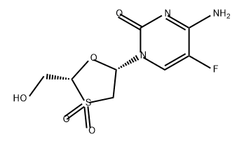 2(1H)-Pyrimidinone, 4-amino-5-fluoro-1-[(2R,5S)-2-(hydroxymethyl)-3,3-dioxido-1,3-oxathiolan-5-yl]- 구조식 이미지
