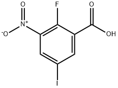 Benzoic acid, 2-fluoro-5-iodo-3-nitro- Structure