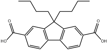 9H-Fluorene-2,7-dicarboxylic acid, 9,9-dibutyl- 구조식 이미지