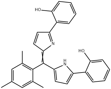 Phenol, 2-[5-[[5-(2-hydroxyphenyl)-2H-pyrrol-2-ylidene](2,4,6-trimethylphenyl)methyl]-1H-pyrrol-2-yl]- 구조식 이미지