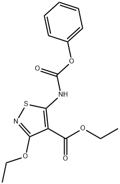 4-Isothiazolecarboxylic acid, 3-ethoxy-5-[(phenoxycarbonyl)amino]-, ethyl ester Structure