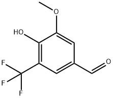 Benzaldehyde, 4-hydroxy-3-methoxy-5-(trifluoromethyl)- Structure