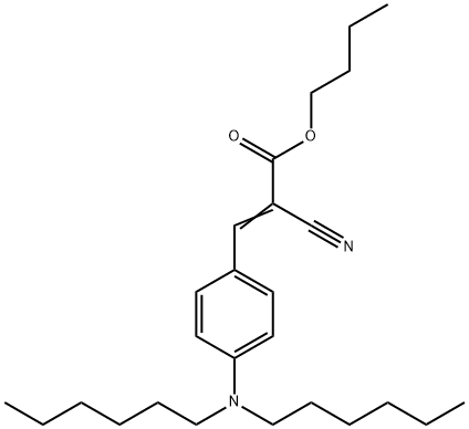 2-Propenoic acid, 2-cyano-3-[4-(dihexylamino)phenyl]-, butyl ester Structure