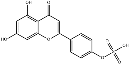 4H-1-Benzopyran-4-one, 5,7-dihydroxy-2-[4-(sulfooxy)phenyl]- Structure