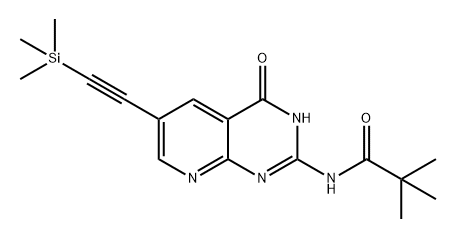 Propanamide, N-[3,4-dihydro-4-oxo-6-[2-(trimethylsilyl)ethynyl]pyrido[2,3-d]pyrimidin-2-yl]-2,2-dimethyl- 구조식 이미지