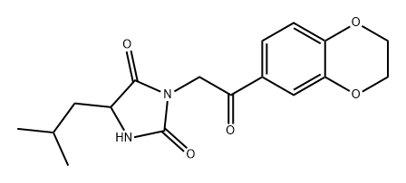 2,4-Imidazolidinedione, 3-[2-(2,3-dihydro-1,4-benzodioxin-6-yl)-2-oxoethyl]-5-(2-methylpropyl)- 구조식 이미지