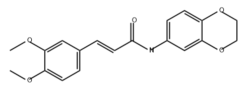 2-Propenamide, N-(2,3-dihydro-1,4-benzodioxin-6-yl)-3-(3,4-dimethoxyphenyl)-, (2E)- Structure