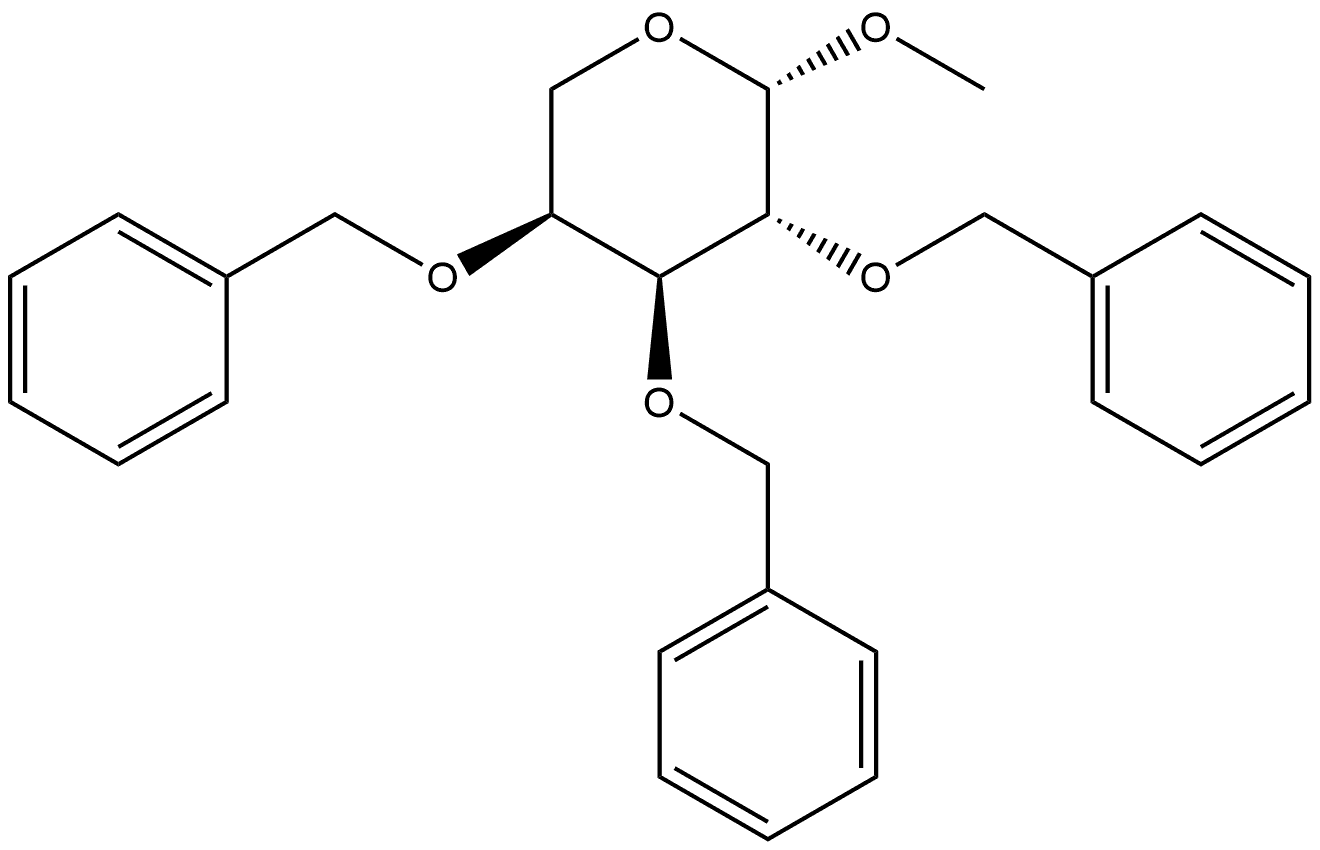 β-L-Arabinopyranoside, methyl 2,3,4-tris-O-(phenylmethyl)- Structure