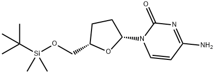 2(1H)-Pyrimidinone, 4-amino-1-[(2R,5S)-5-[[[(1,1-dimethylethyl)dimethylsilyl]oxy]methyl]tetrahydro-2-furanyl]- Structure