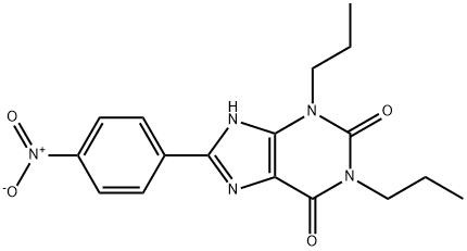 1H-Purine-2,6-dione, 3,9-dihydro-8-(4-nitrophenyl)-1,3-dipropyl- Structure