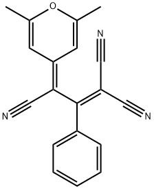 3-(2,6-dimethyl-4H-pyran-4-ylidene)-2-phenylpropen-1,1,3-tricarbonitrile Structure