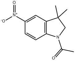 Ethanone, 1-(2,3-dihydro-3,3-dimethyl-5-nitro-1H-indol-1-yl)- Structure