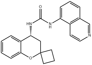 Urea, N-[(4R)-3,4-dihydrospiro[2H-1-benzopyran-2,1'-cyclobutan]-4-yl]-N'-5-isoquinolinyl- Structure