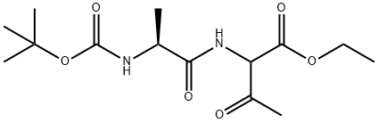 Butanoic acid, 2-[[(2S)-2-[[(1,1-dimethylethoxy)carbonyl]amino]-1-oxopropyl]amino]-3-oxo-, ethyl ester Structure