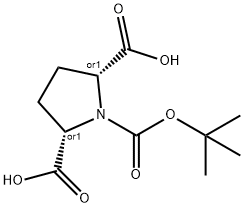 1,2,5-Pyrrolidinetricarboxylic acid, 1-(1,1-dimethylethyl) ester, (2R,5S)-rel- Structure