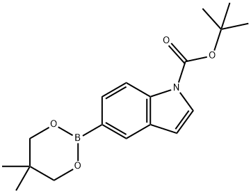 1H-Indole-1-carboxylic acid, 5-(5,5-dimethyl-1,3,2-dioxaborinan-2-yl)-, 1,1-dimethylethyl ester 구조식 이미지