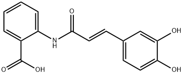 Benzoic acid, 2-[[(2E)-3-(3,4-dihydroxyphenyl)-1-oxo-2-propen-1-yl]amino]- Structure