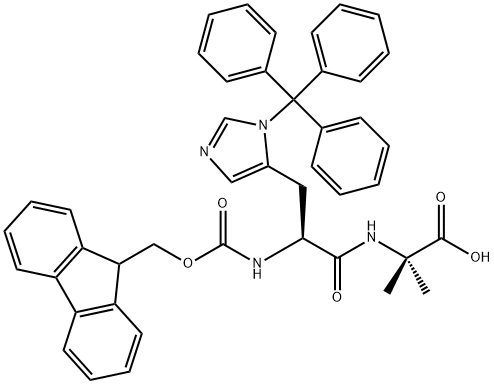 Alanine, N-[(9H-fluoren-9-ylmethoxy)carbonyl]-3-(triphenylmethyl)-L-histidyl-2-methyl- Structure