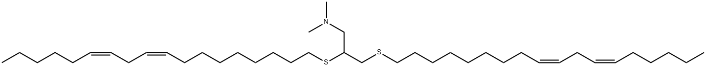 1-Propanamine, N,N-dimethyl-2,3-bis[(9Z,12Z)-9,12-octadecadien-1-ylthio]- Structure