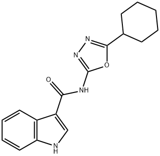 1H-Indole-3-carboxamide, N-(5-cyclohexyl-1,3,4-oxadiazol-2-yl)- 구조식 이미지