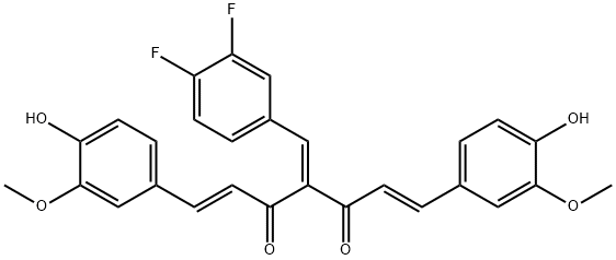 (1E,6E)-1,7-bis(4-hydroxy-3-methoxyphenyl)hepta-1,6-diene{4(3,4-difluorobenzaldehyde)}-3,5-dione, CDF Structure