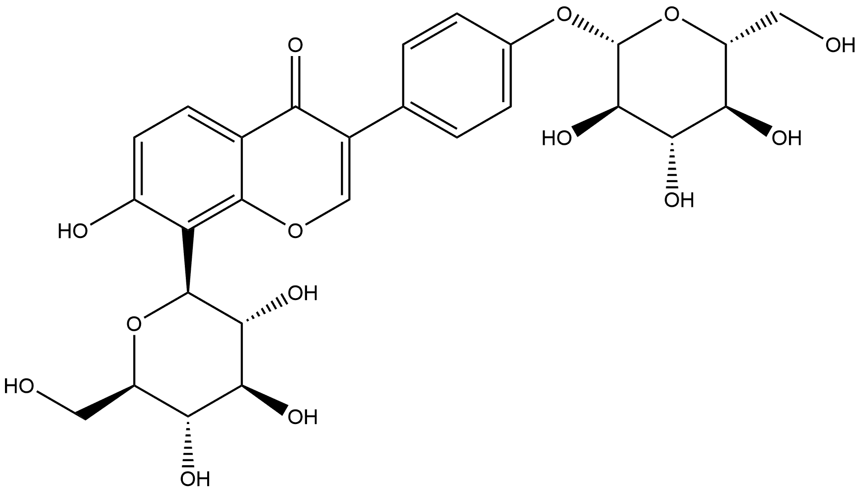 Puerarin-4'-O-β-D-glucopyranoside Structure