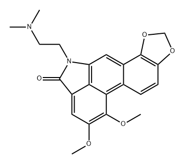 Benzo[cd]-1,3-benzodioxolo[5,4-f]indol-9(10H)-one, 10-[2-(dimethylamino)ethyl]-6,7-dimethoxy- Structure