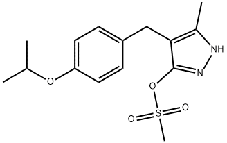 1H-Pyrazol-3-ol, 5-methyl-4-[[4-(1-methylethoxy)phenyl]methyl]-, 3-methanesulfonate Structure