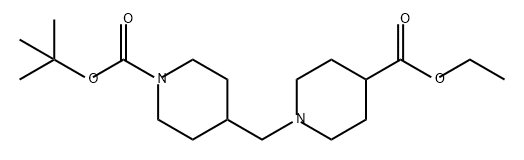 1-Piperidinecarboxylic acid, 4-[[4-(ethoxycarbonyl)-1-piperidinyl]methyl]-, 1,1-dimethylethyl ester Structure