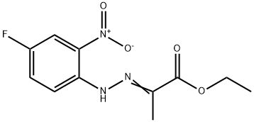 Propanoic acid, 2-[2-(4-fluoro-2-nitrophenyl)hydrazinylidene]-, ethyl ester 구조식 이미지