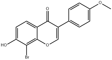 8-Bromo-7-hydroxy-3-(4-methoxyphenyl)-4H-chromen-4-one 구조식 이미지