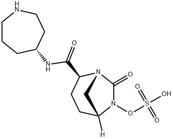 Sulfuric acid, mono[(1R,2S,5R)-2-[[[(4R)-hexahydro-1H-azepin-4-yl]amino]carbonyl]-7-oxo-1,6-diazabicyclo[3.2.1]oct-6-yl] ester Structure