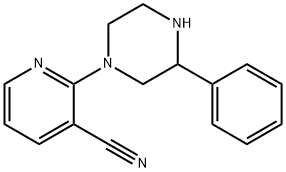 3-Pyridinecarbonitrile, 2-(3-phenyl-1-piperazinyl)- Structure