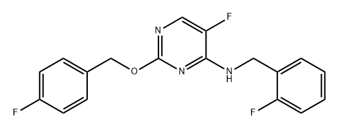 4-Pyrimidinamine, 5-fluoro-2-[(4-fluorophenyl)methoxy]-N-[(2-fluorophenyl)methyl]- Structure